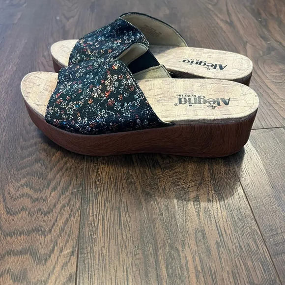 Alegria Triniti Floral Platform Leather Comfort Sandal Womens Size 38 - Picture 4 of 11